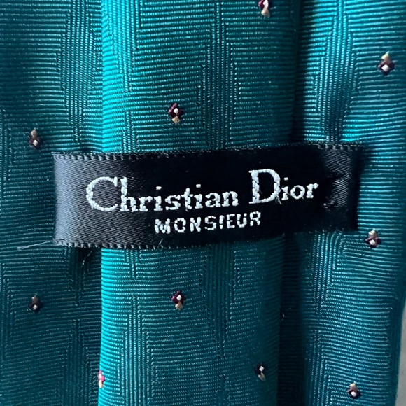 Authentic Christian Dior Men’s Tie With Dior Embroidered Logo 55” L x 3-1/2” W - Picture 5 of 13